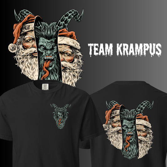 Team Krampus: Krampus v Santa Double Sided Tee