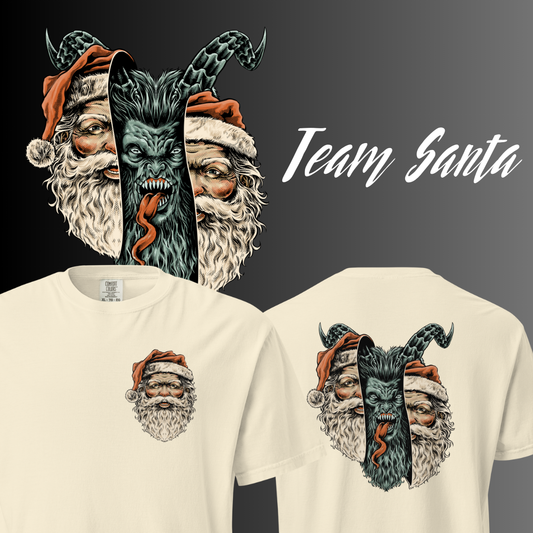 Team Santa: Krampus v Santa Double Sided Tee